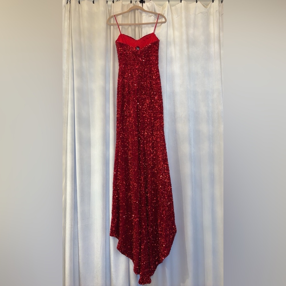 Sherri Hill Vibrant Red Gown - Picture 2 of 5